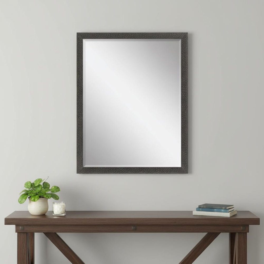 51" Dark Brown Solid Wood Framed Accent Mirror