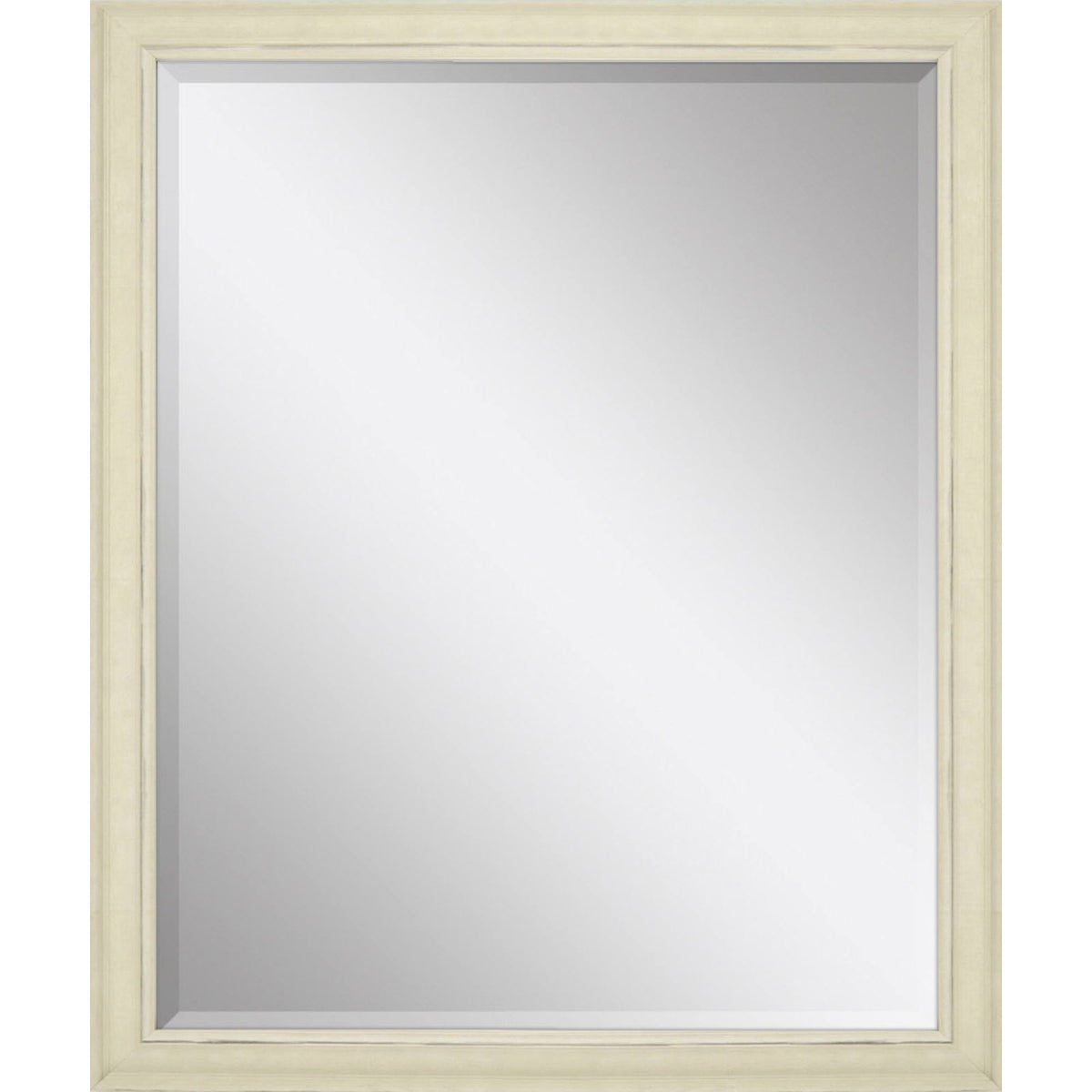 32" White Solid Wood Framed Accent Mirror