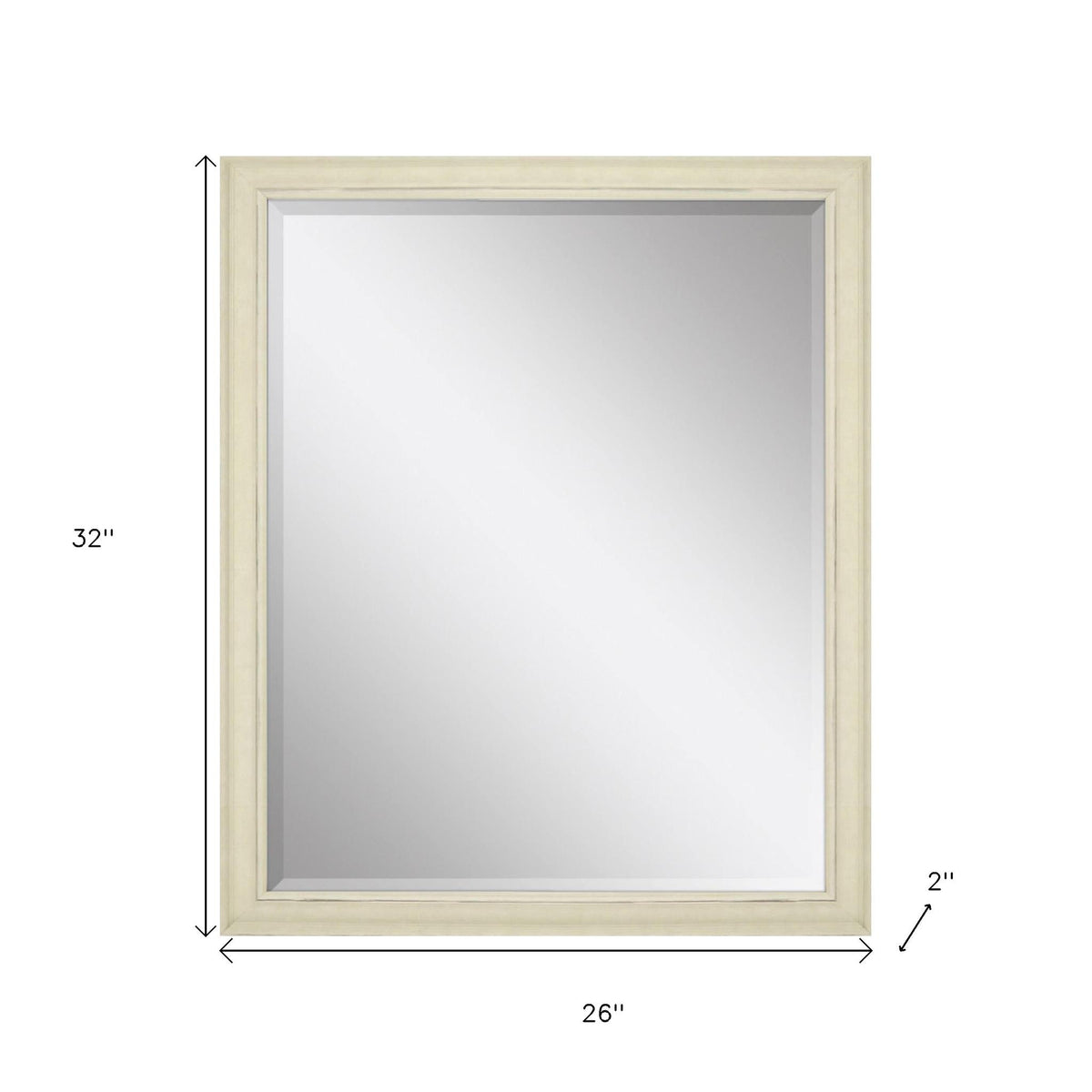32" White Solid Wood Framed Accent Mirror