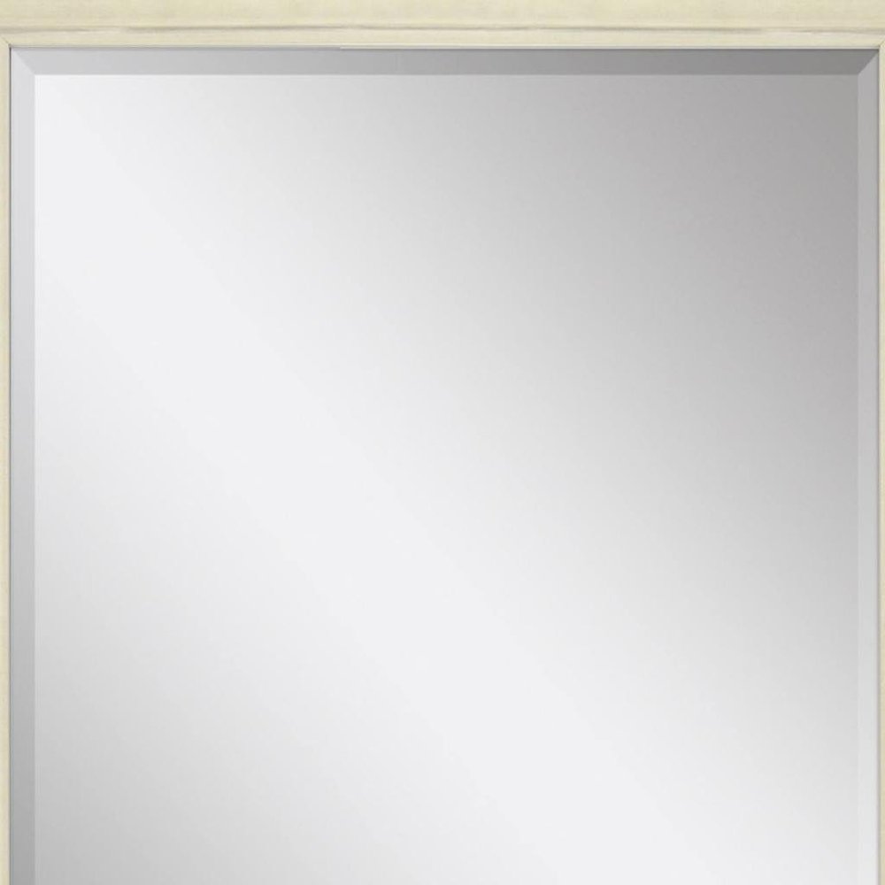 40" White Solid Wood Framed Accent Mirror
