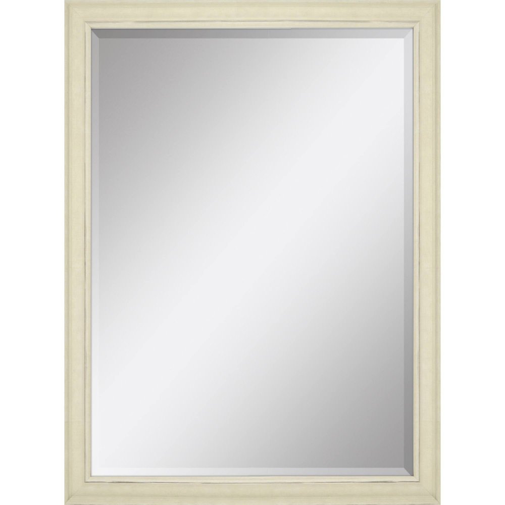 40" White Solid Wood Framed Accent Mirror