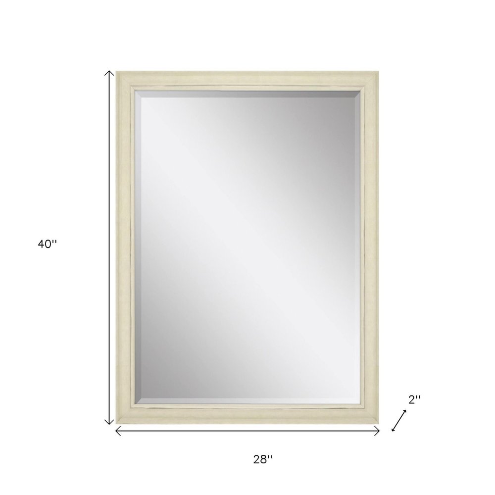 40" White Solid Wood Framed Accent Mirror