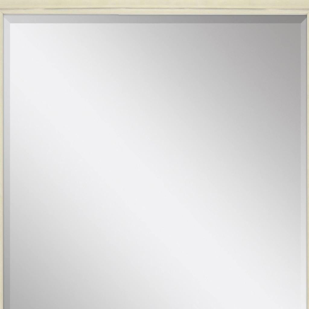 44" White Solid Wood Framed Accent Mirror
