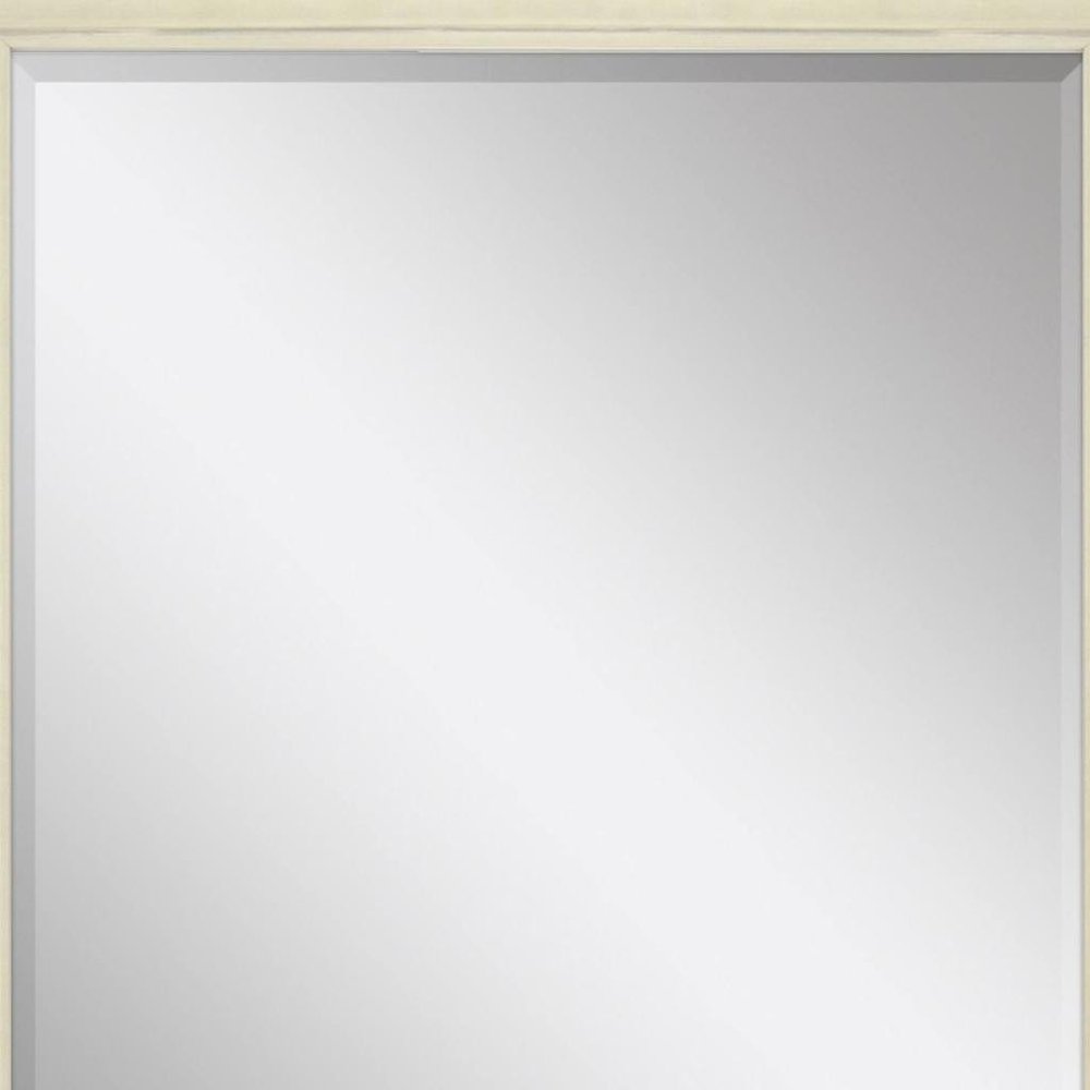 44" White Solid Wood Framed Accent Mirror