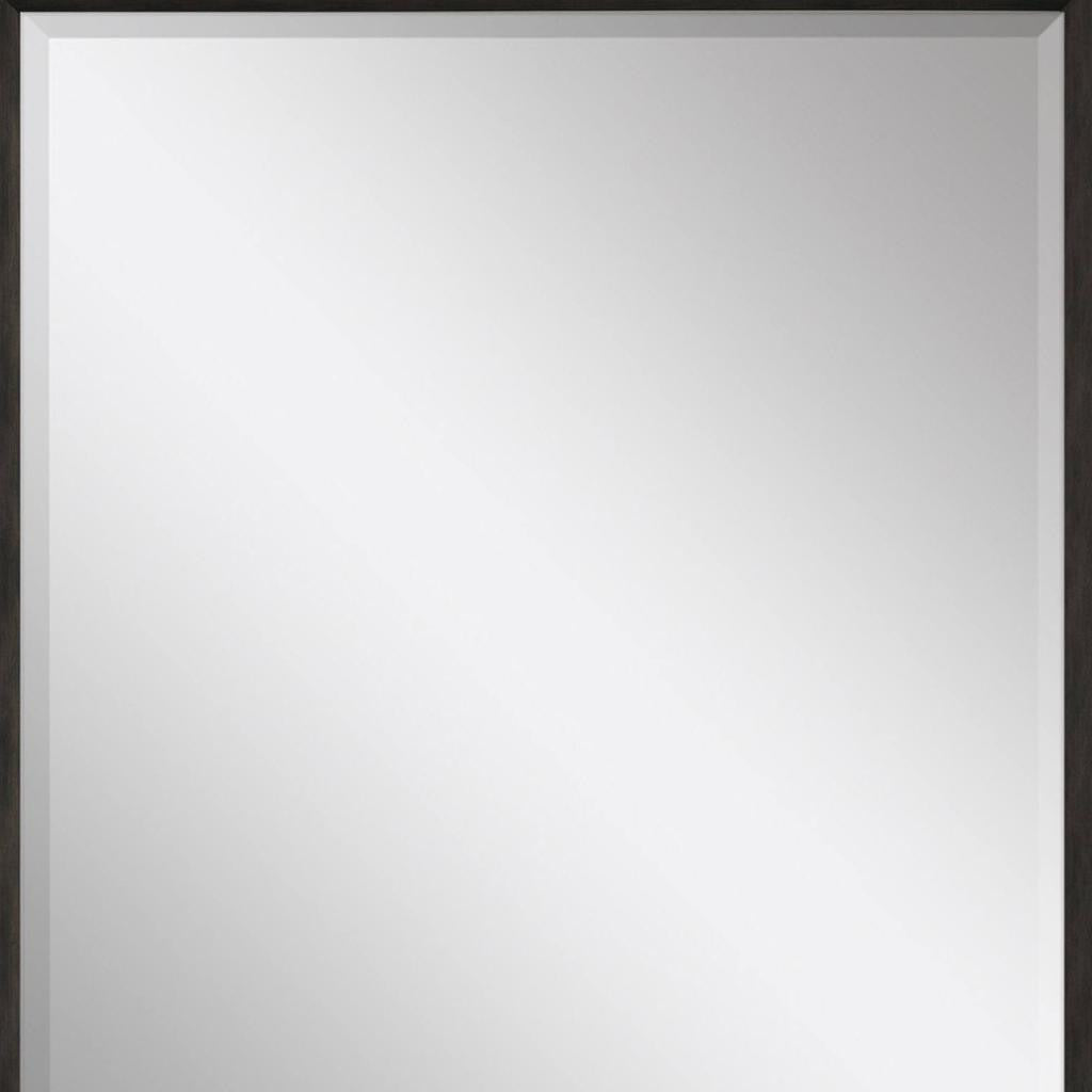 32" Dark Brown Framed Accent Mirror