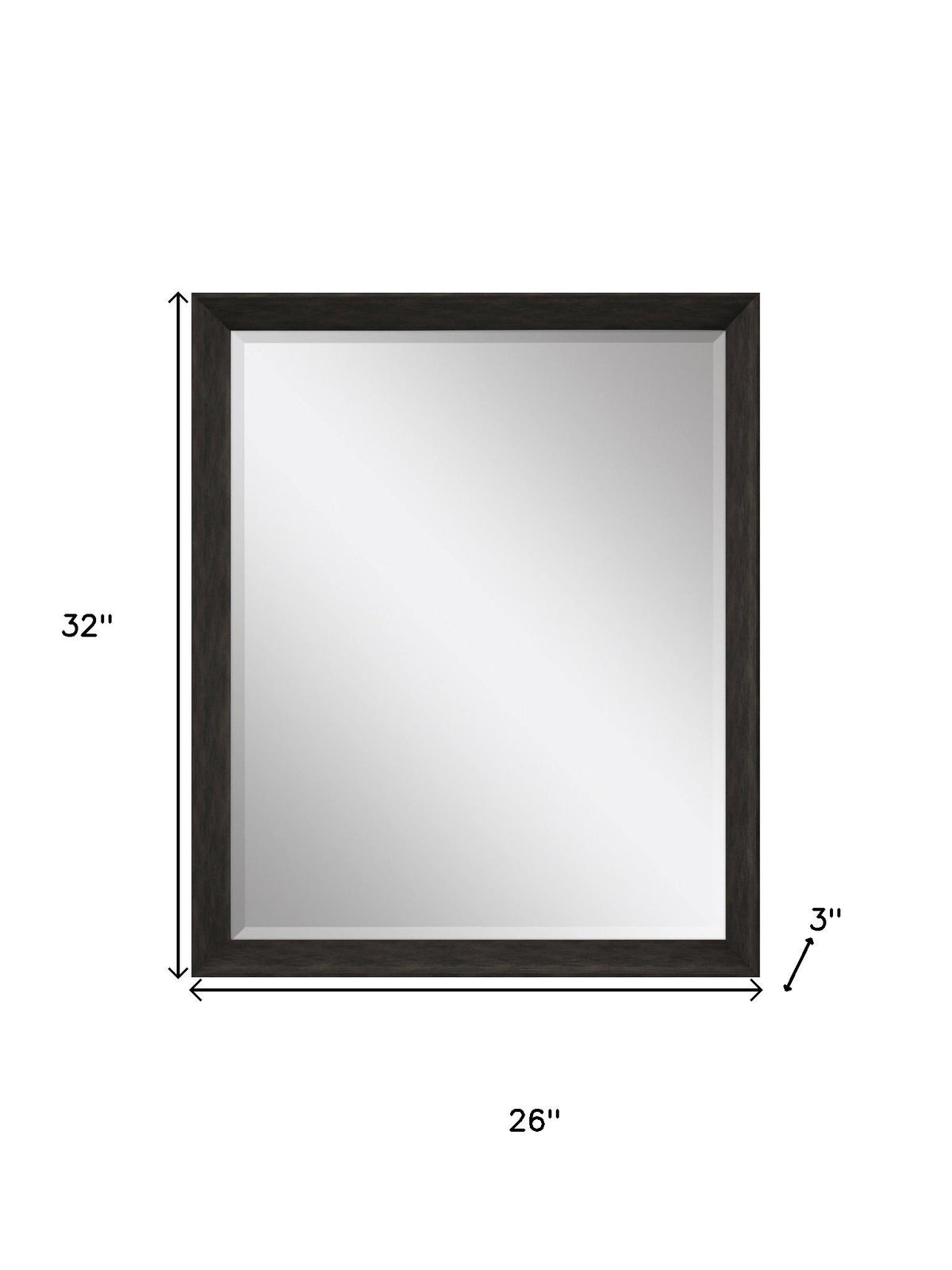 32" Dark Brown Framed Accent Mirror