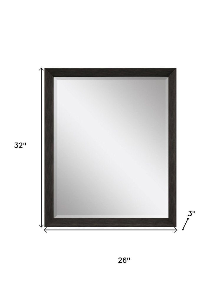 32" Dark Brown Framed Accent Mirror