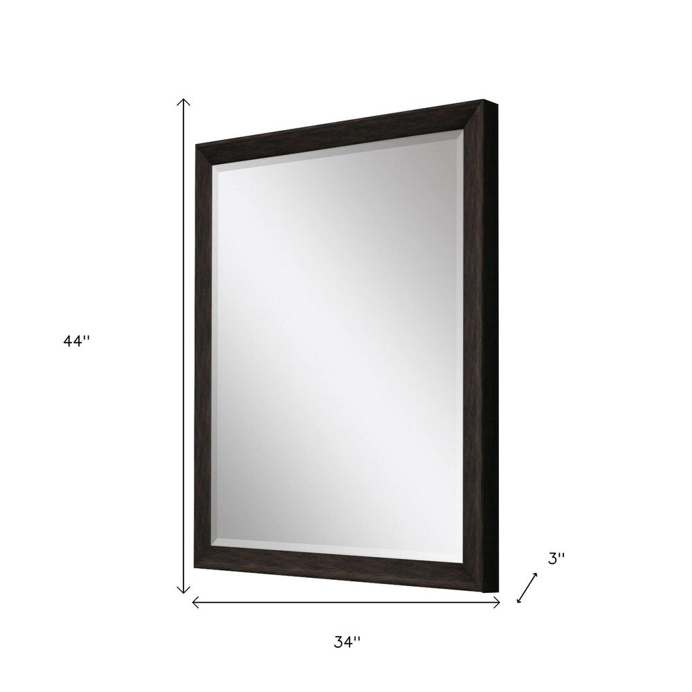 44" Dark Brown Framed Accent Mirror