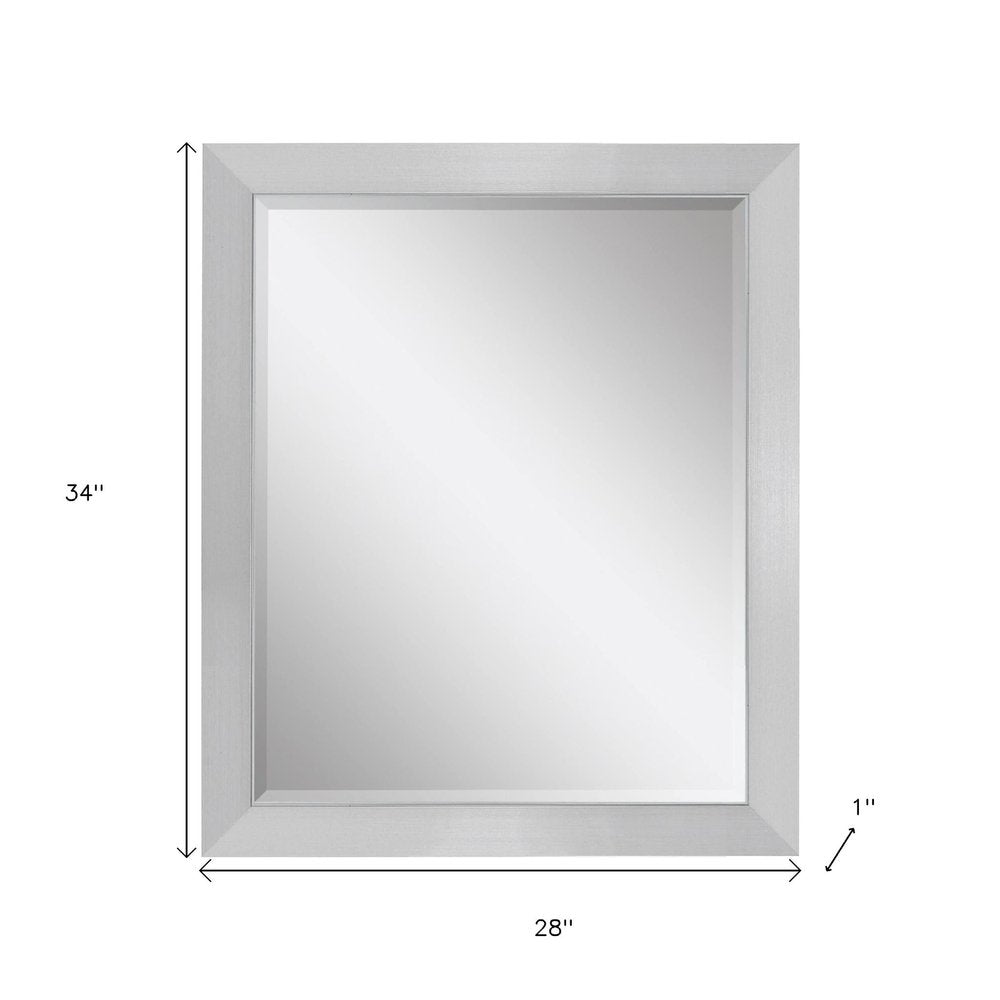 34" Silver Framed Accent Mirror