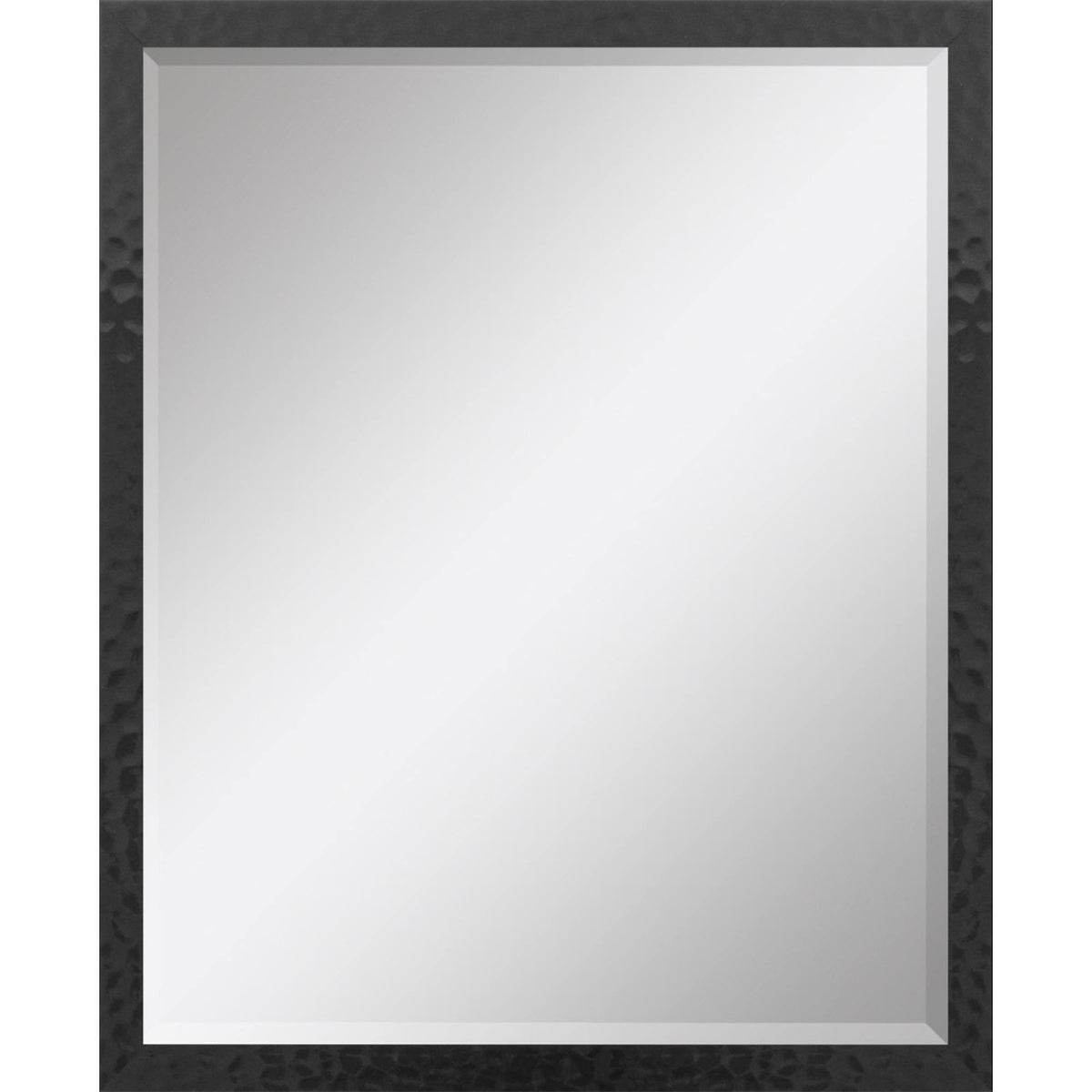 30" Black Hammered Geometric Finish Framed Accent Mirror