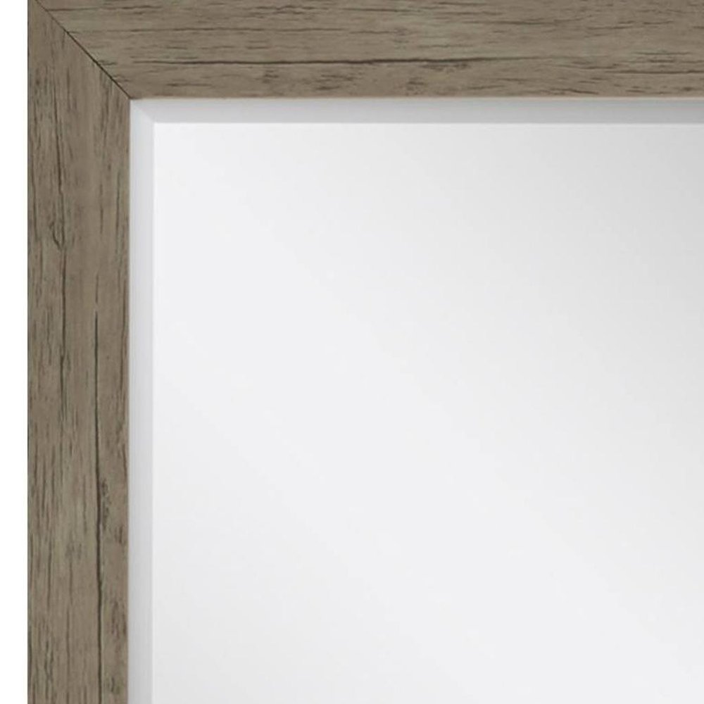 31" Light Brown Framed Accent Mirror