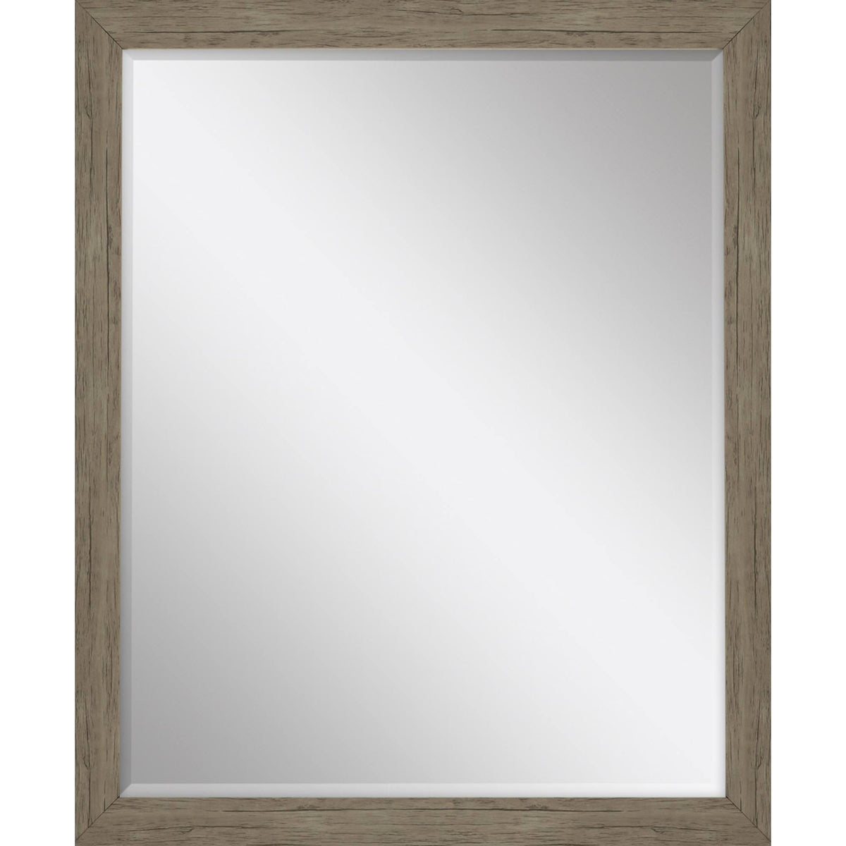 33" Light Brown Framed Accent Mirror