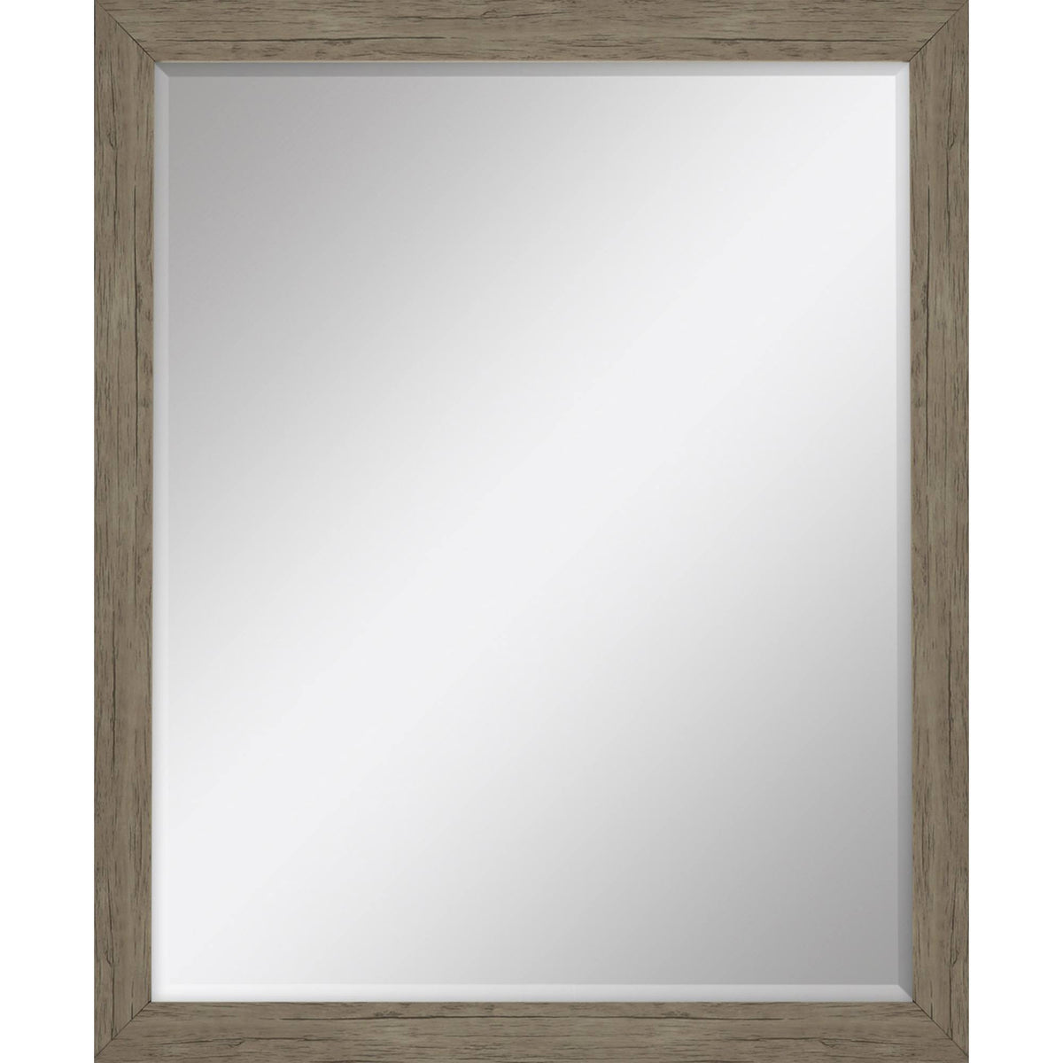 33" Light Brown Framed Accent Mirror