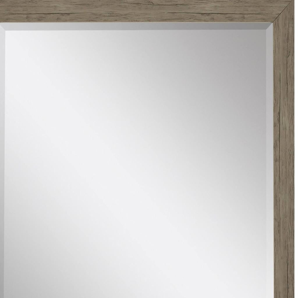 39" Light Brown Framed Accent Mirror