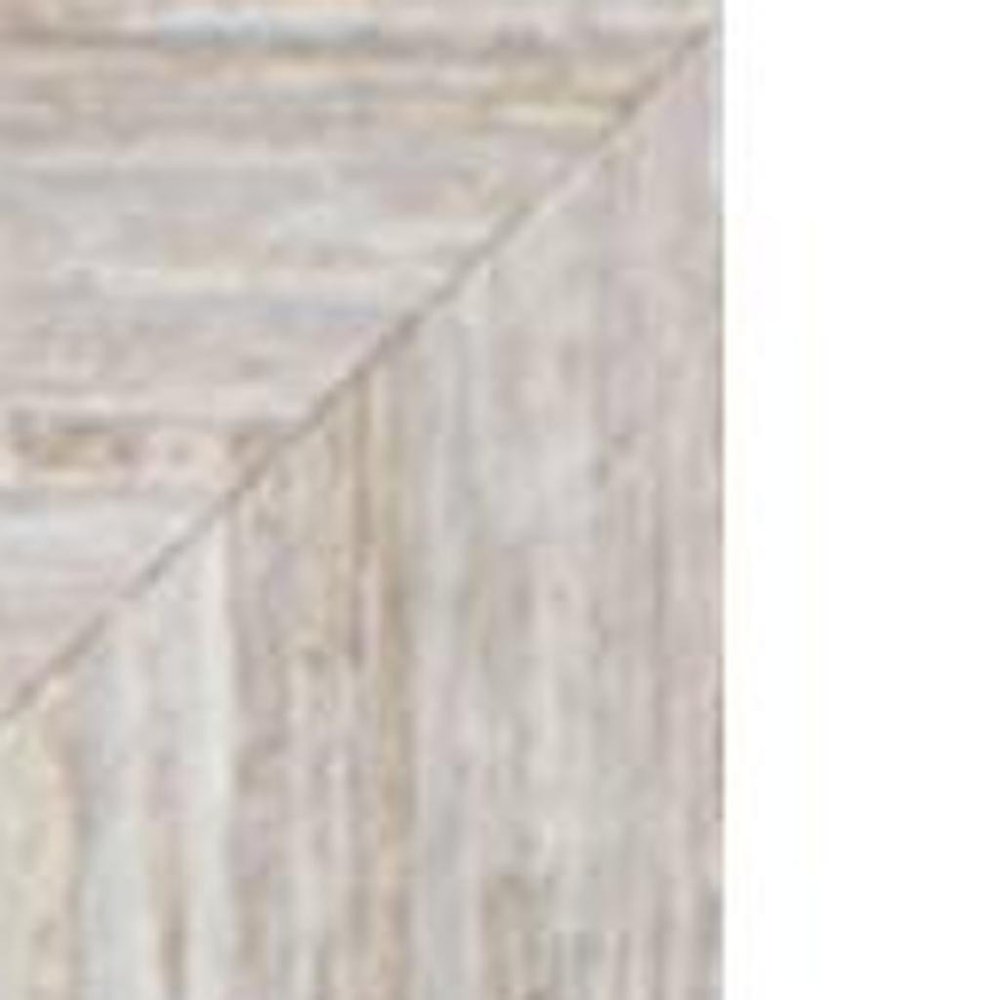 34" White Distressed Wood Framed Accent Mirror