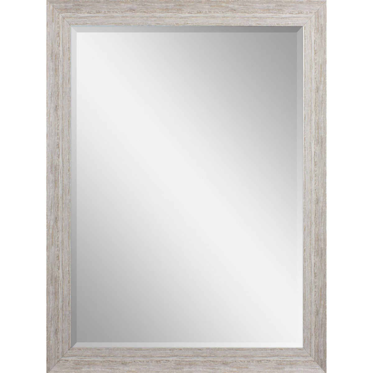 40" White Distressed Wood Framed Accent Mirror