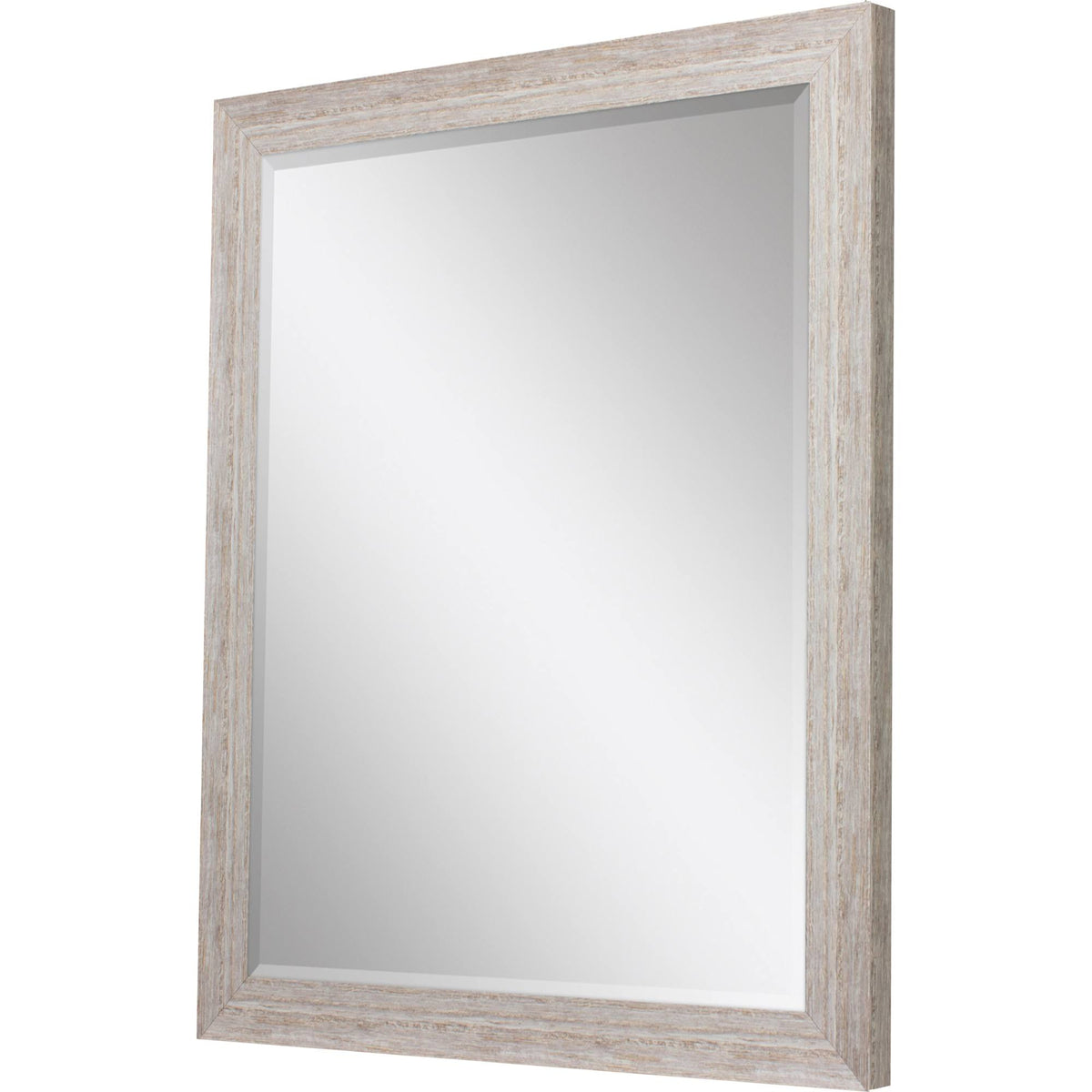 40" White Distressed Wood Framed Accent Mirror