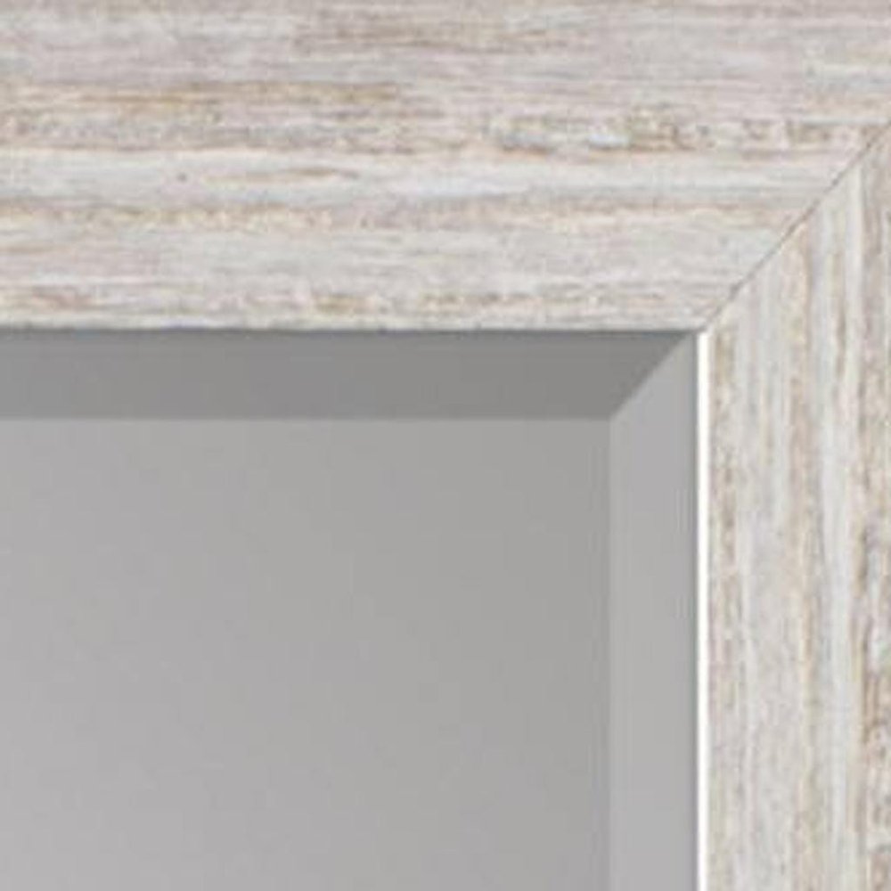 40" White Distressed Wood Framed Accent Mirror