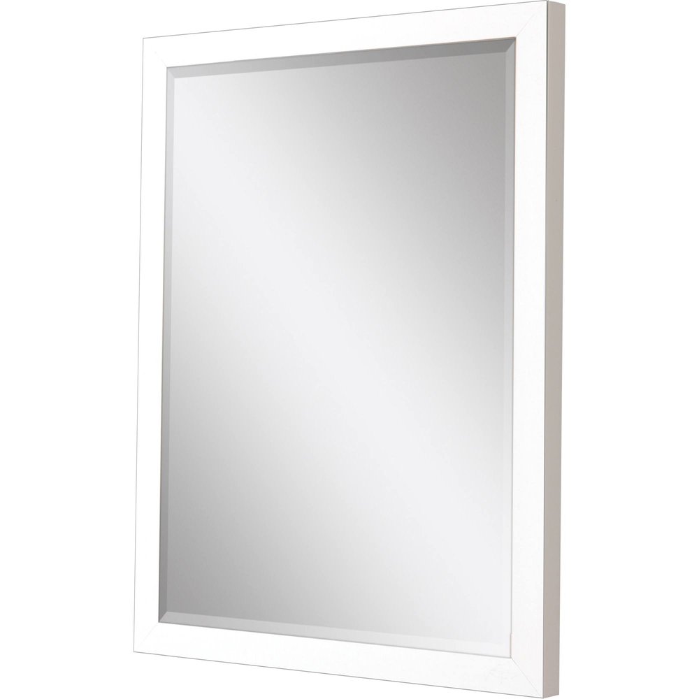 33" White Framed Accent Mirror