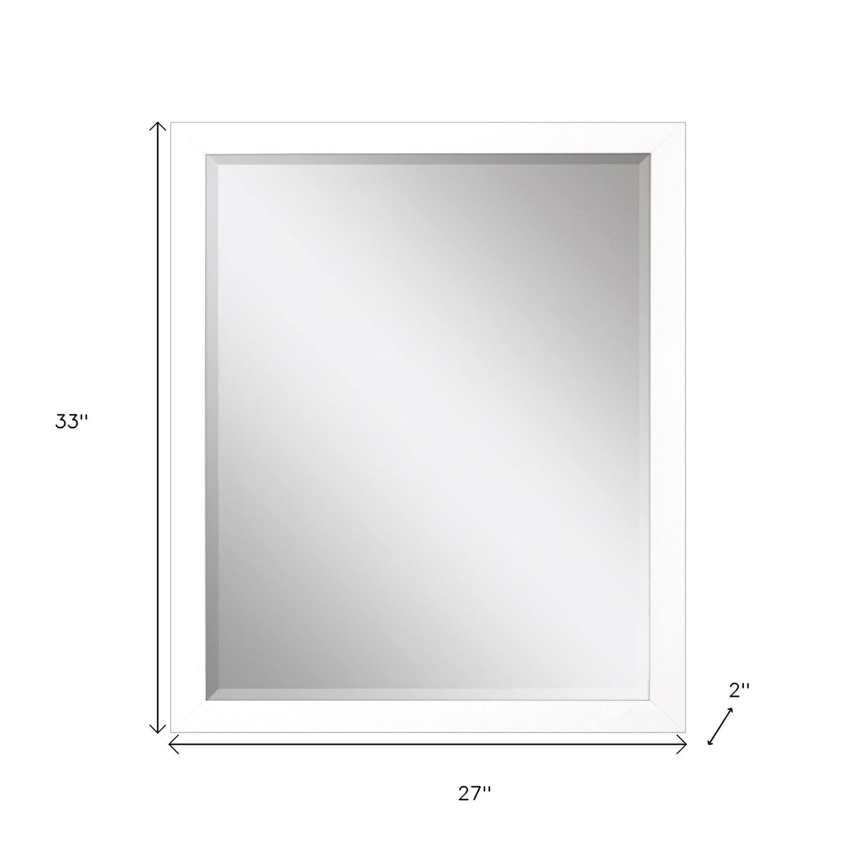 33" White Framed Accent Mirror