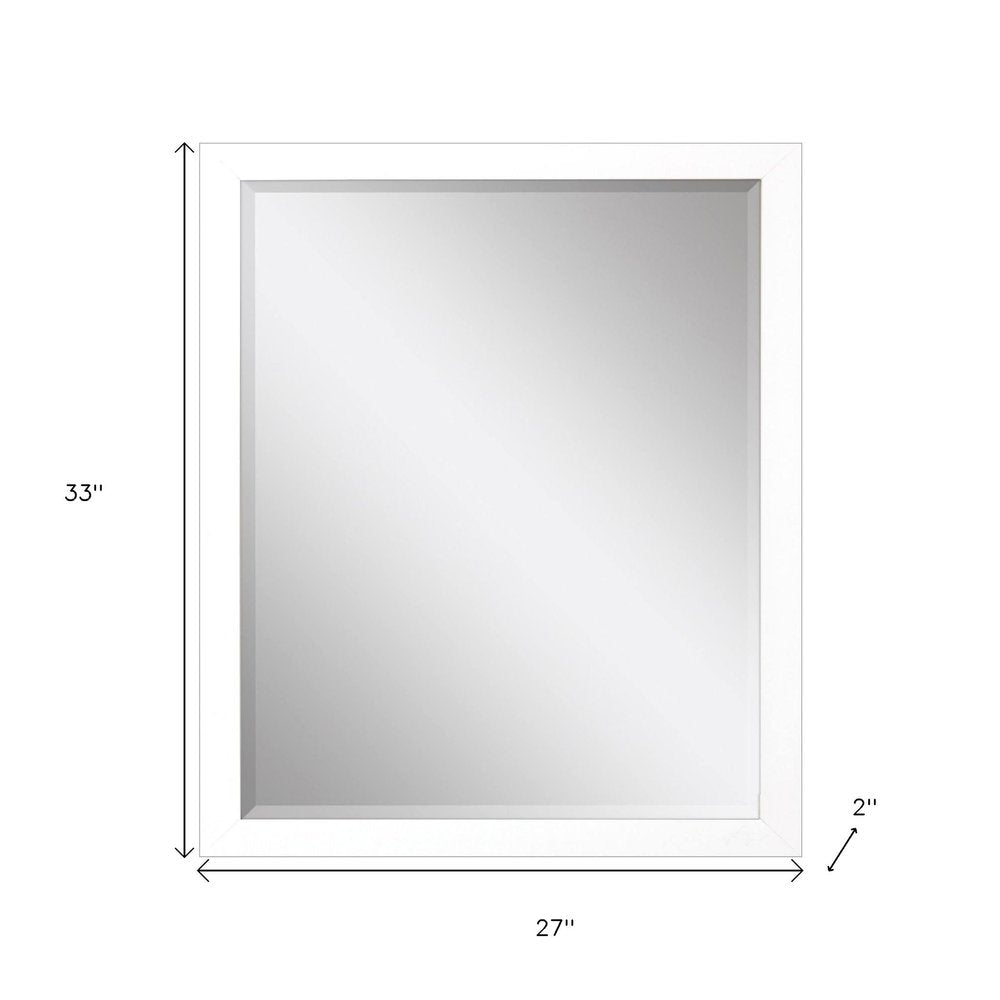 33" White Framed Accent Mirror
