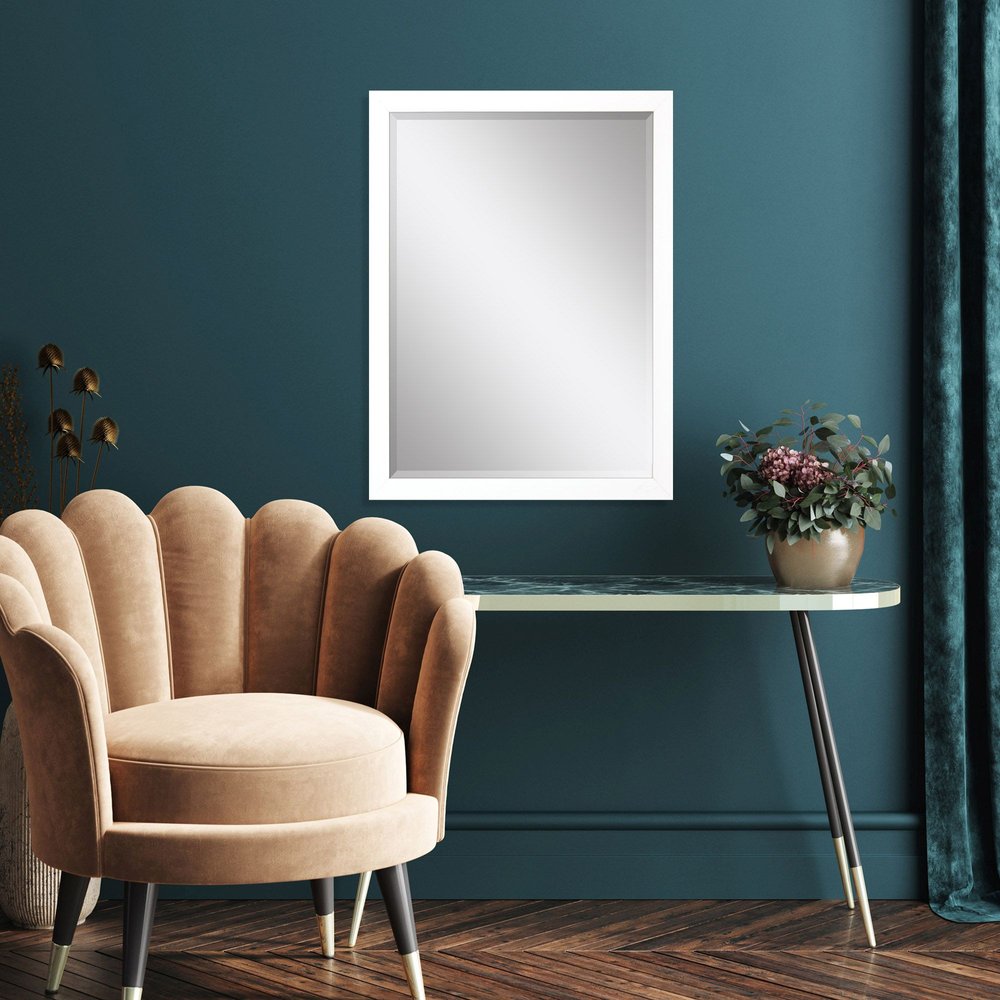 39" White Accent Mirror
