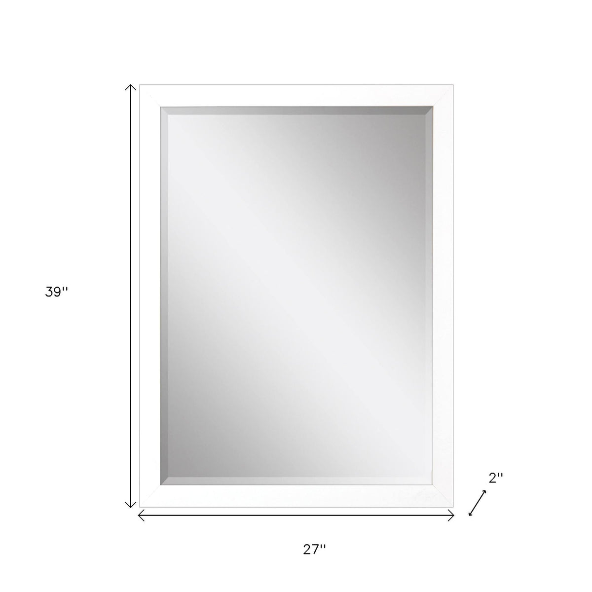 39" White Accent Mirror
