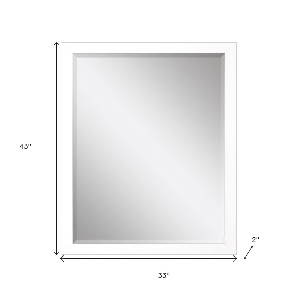 43" White Framed Accent Mirror