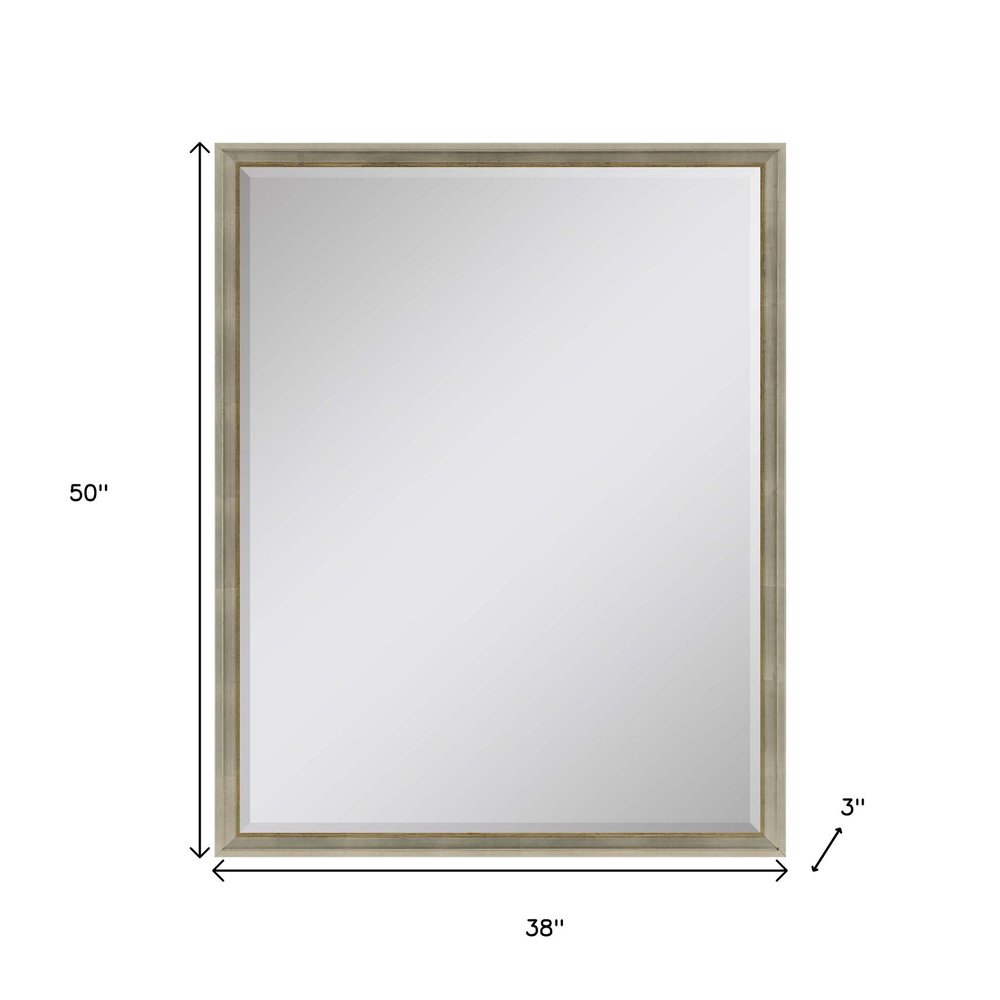 50" Silver Wood Accent Mirror