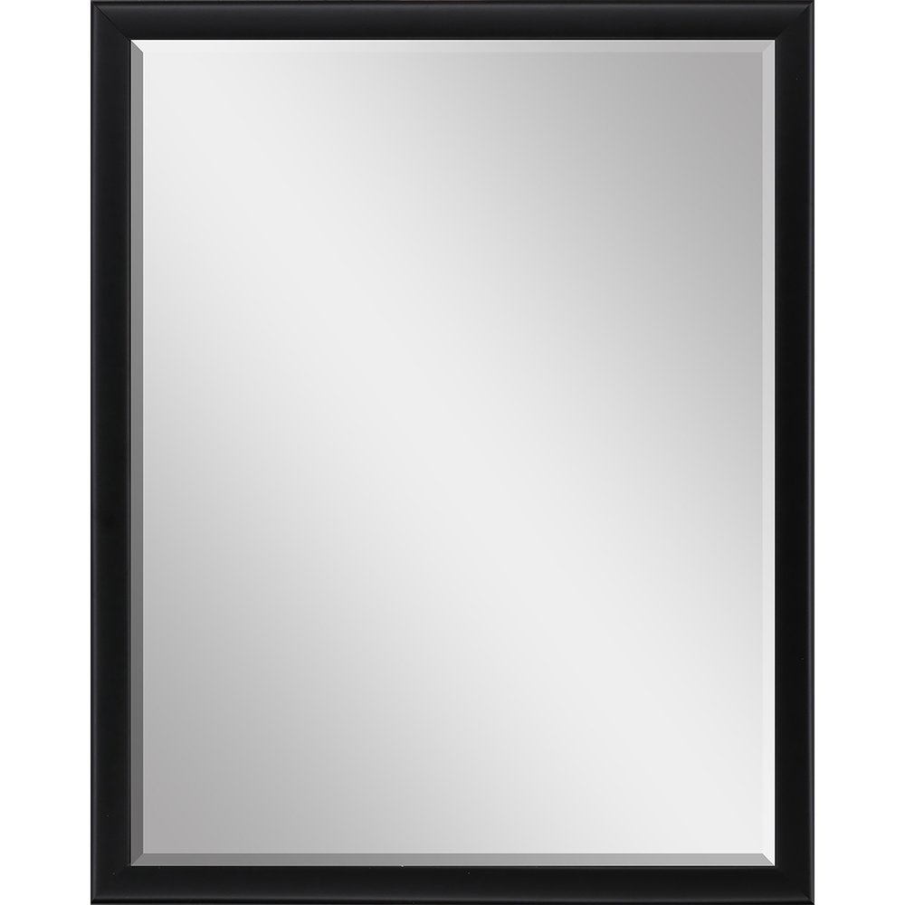 50" Black Solid Wood Framed Accent Mirror