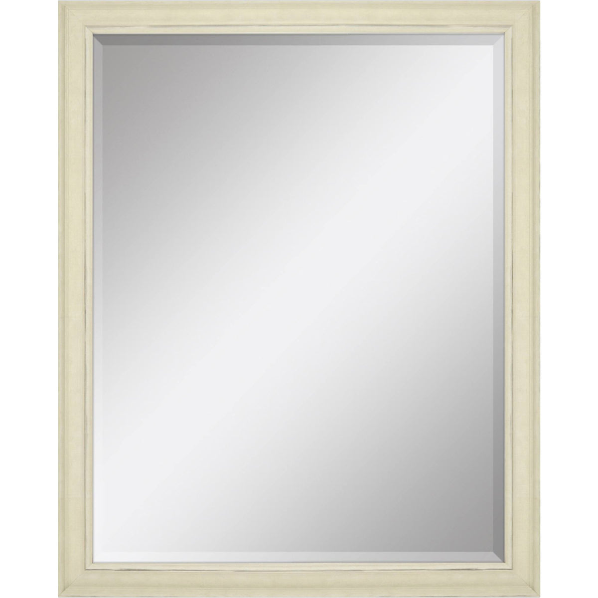 52" Ivory Distressed Wood Framed Accent Mirror