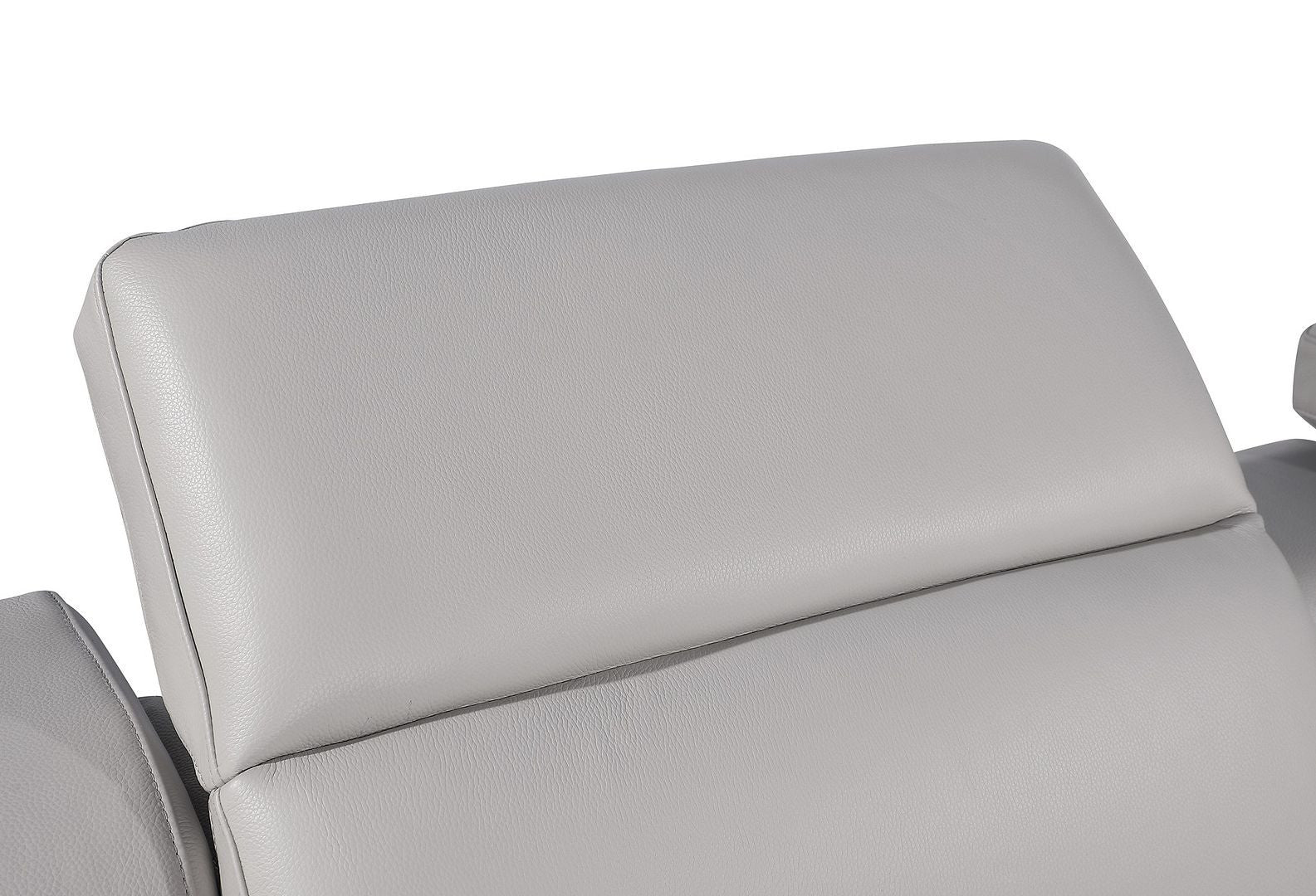 103" Light Gray Italian Leather Reclining USB Sofa