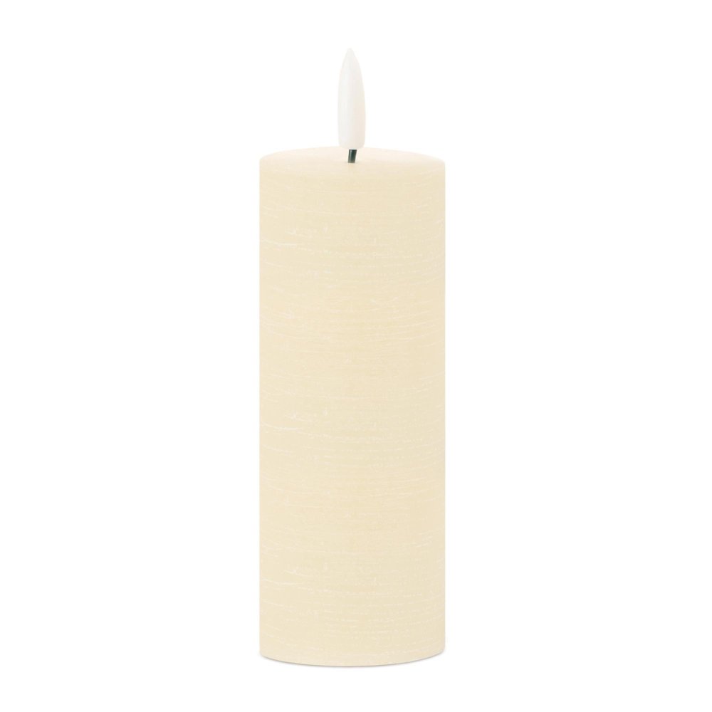 Set of Four Ivory Unscented Candle Flameless Pillar Candles