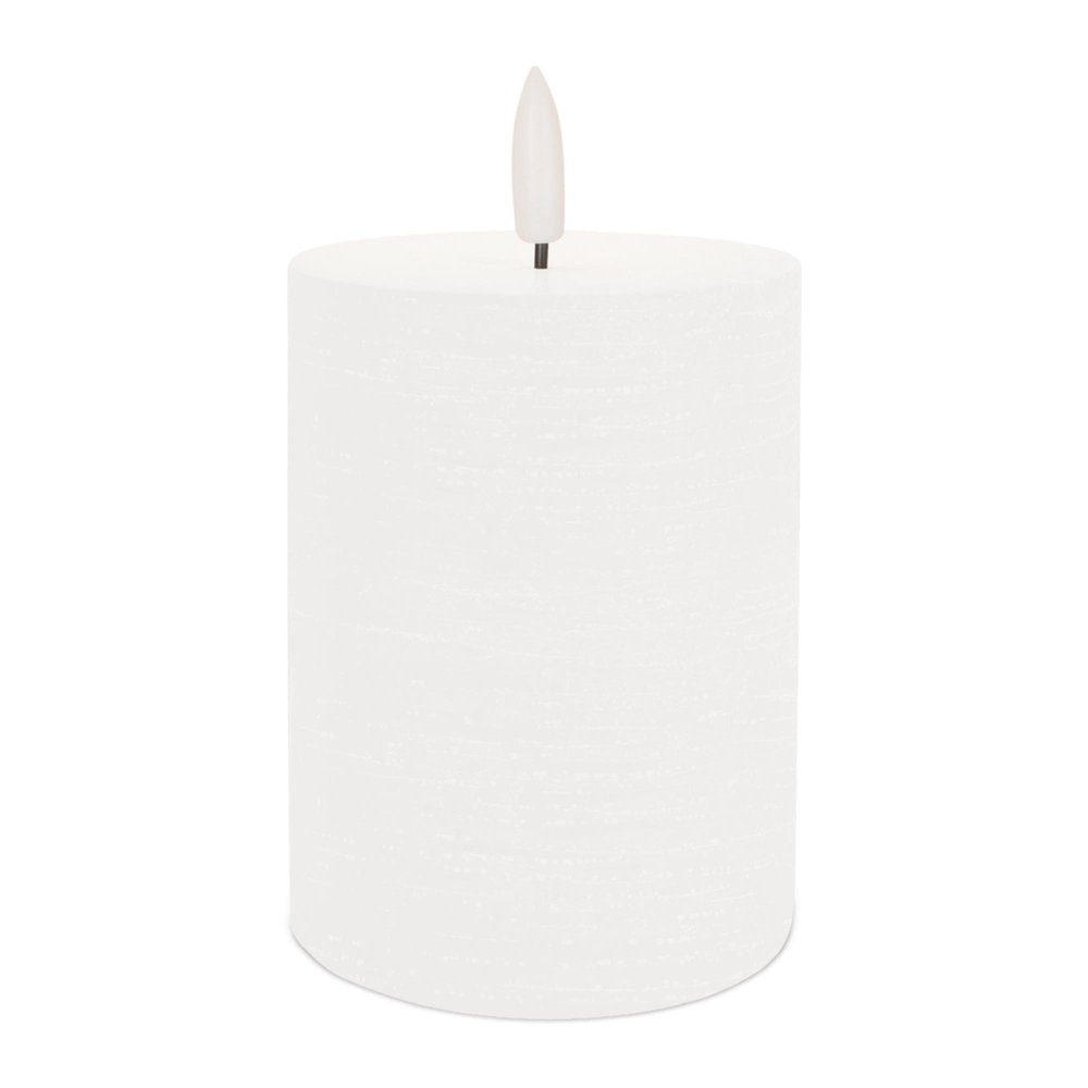 Set of Two White Unscented Candle Flameless Pillar Candles