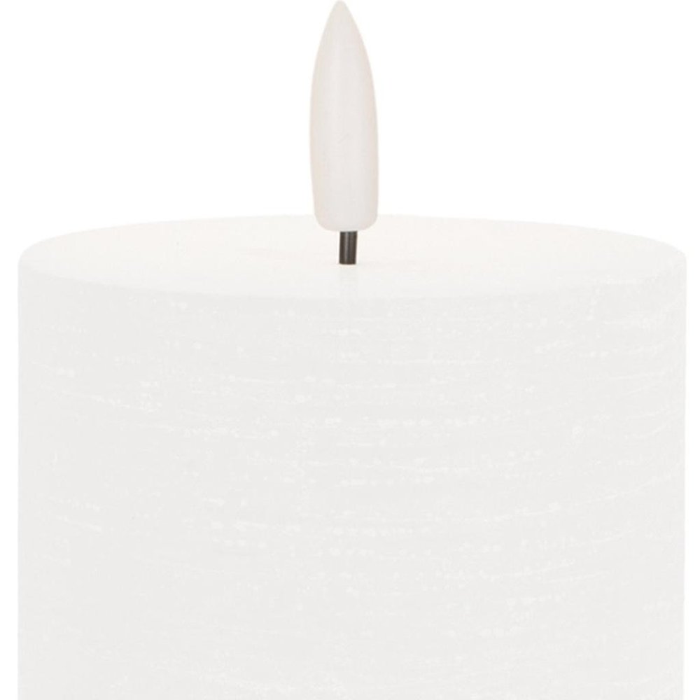 Set of Two White Unscented Candle Flameless Pillar Candles