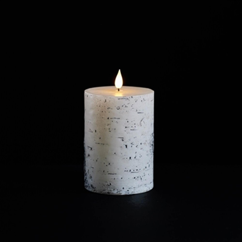 Set of Two Brown And Beige Unscented Flameless Candle Pillar Candles