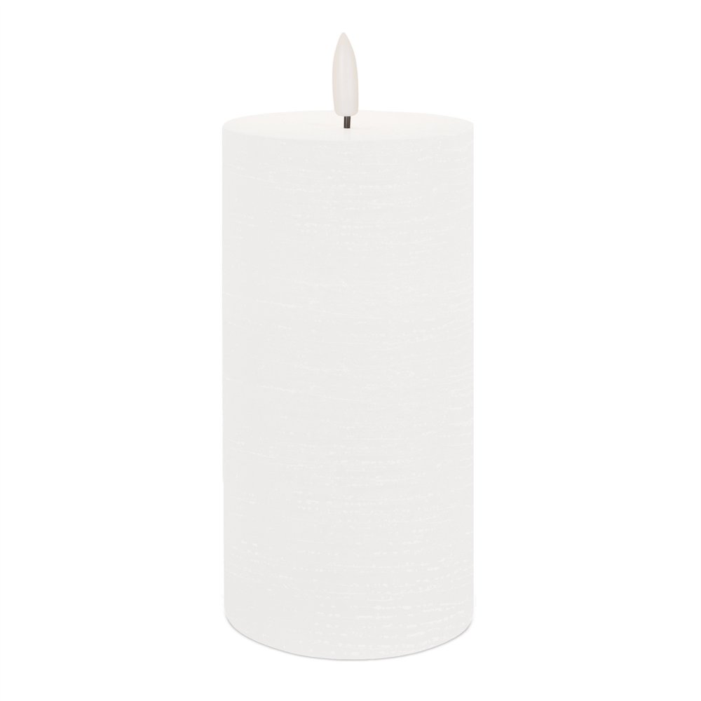 Set of Two White Unscented Candle Flameless Pillar Candles