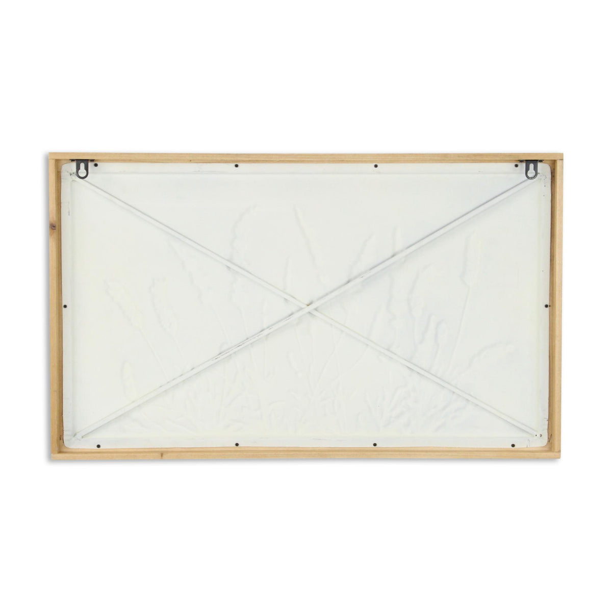 16" X 26" Natural White And Lavender Floral Wood Framed Art