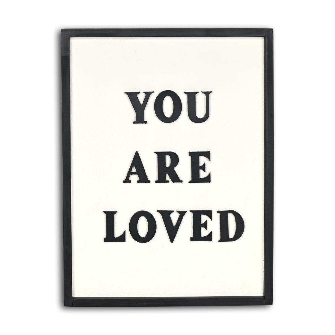 16" X 12" Black And White You Are Loved Framed Wall Decor