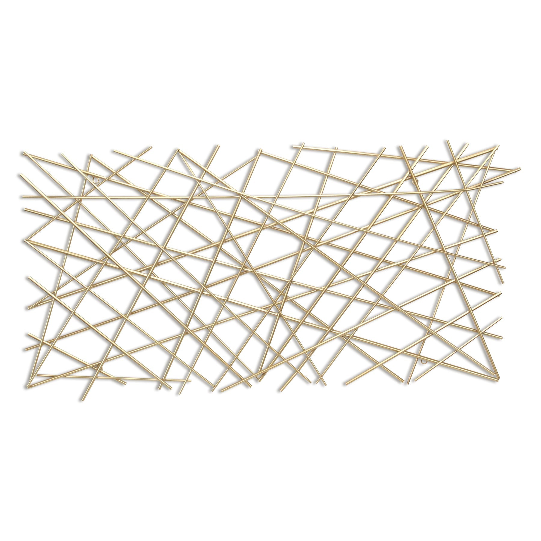 25" X 49" Gold Abstract Lines Metal Hanging Dimensional Sculpture
