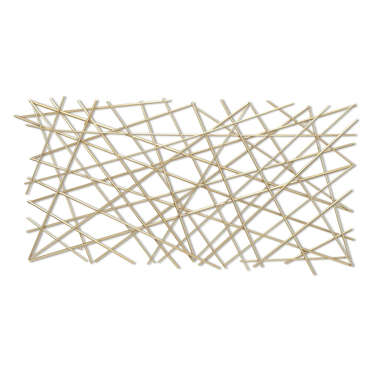 25" X 49" Gold Abstract Lines Metal Hanging Dimensional Sculpture