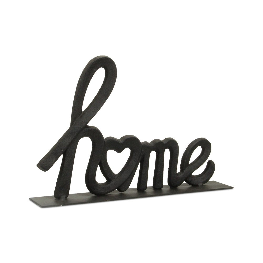 12" Black Cast Iron Home Hand Painted Tabletop Sculpture