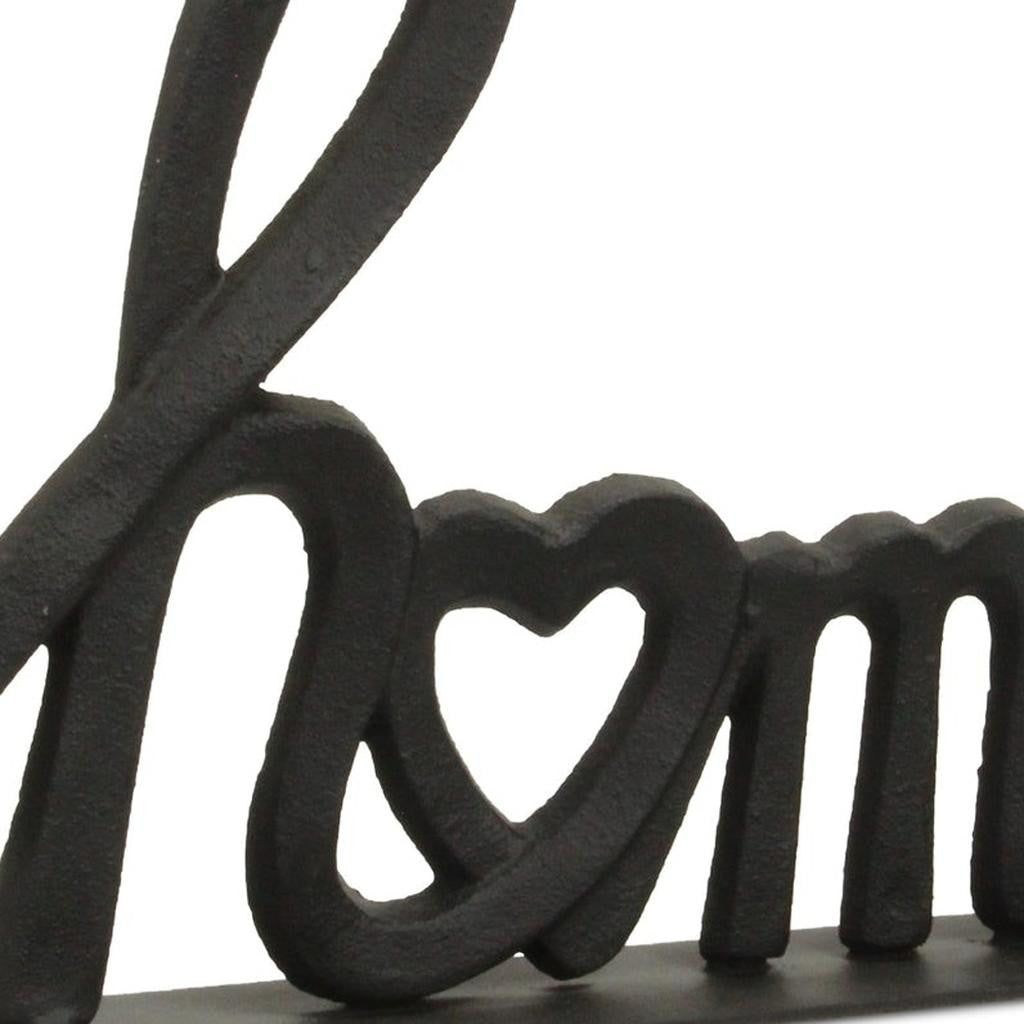 12" Black Cast Iron Home Hand Painted Tabletop Sculpture