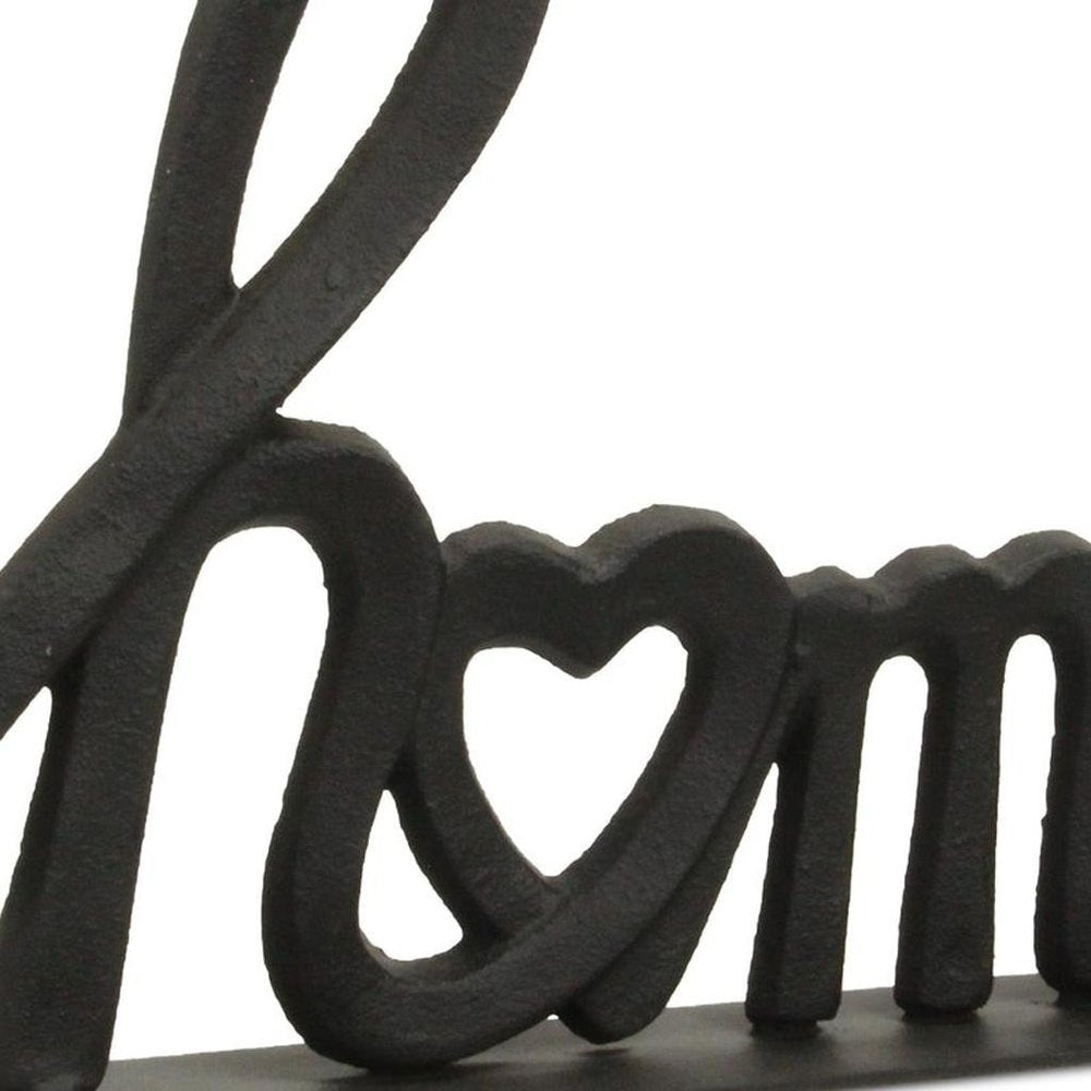 12" Black Cast Iron Home Hand Painted Tabletop Sculpture
