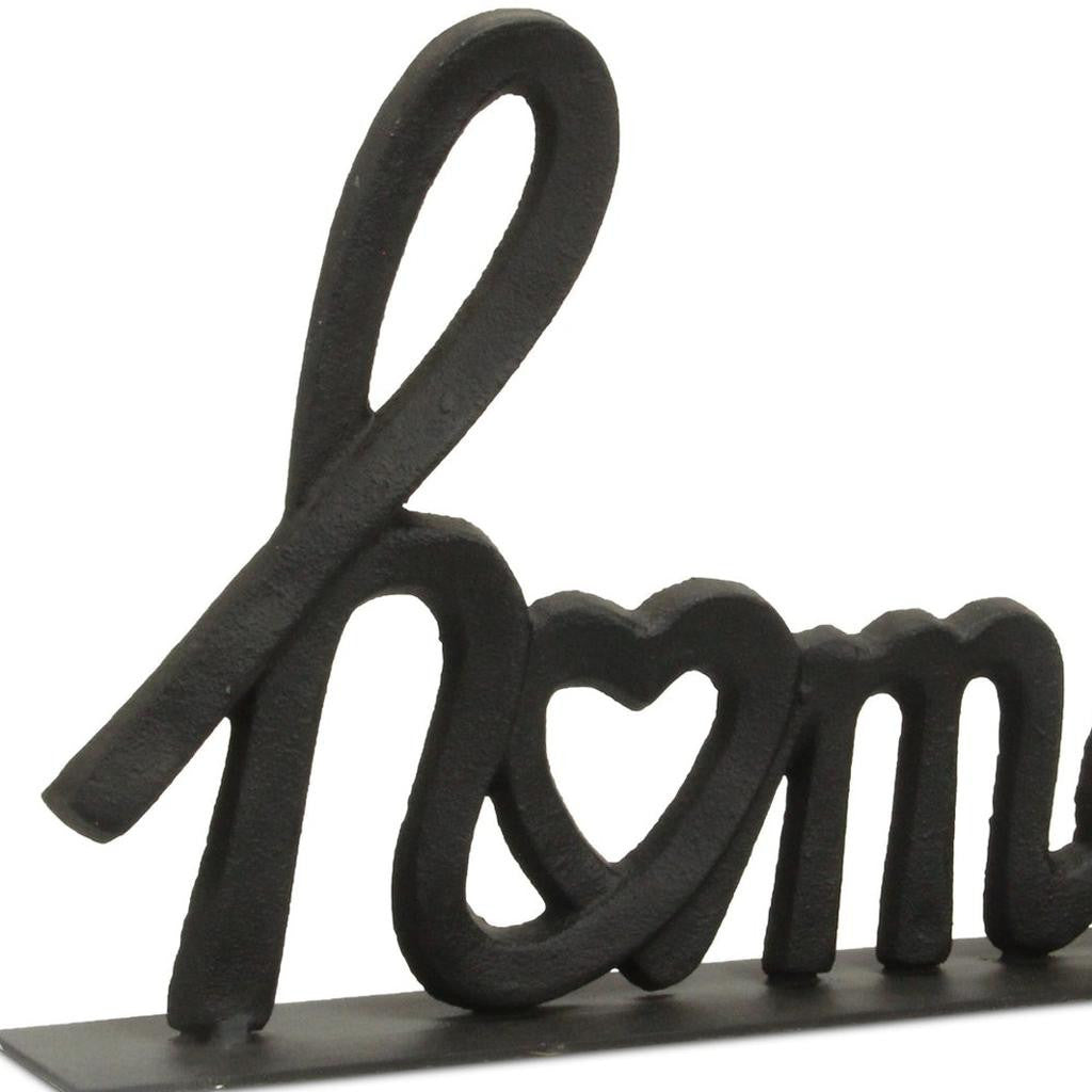12" Black Cast Iron Home Hand Painted Tabletop Sculpture