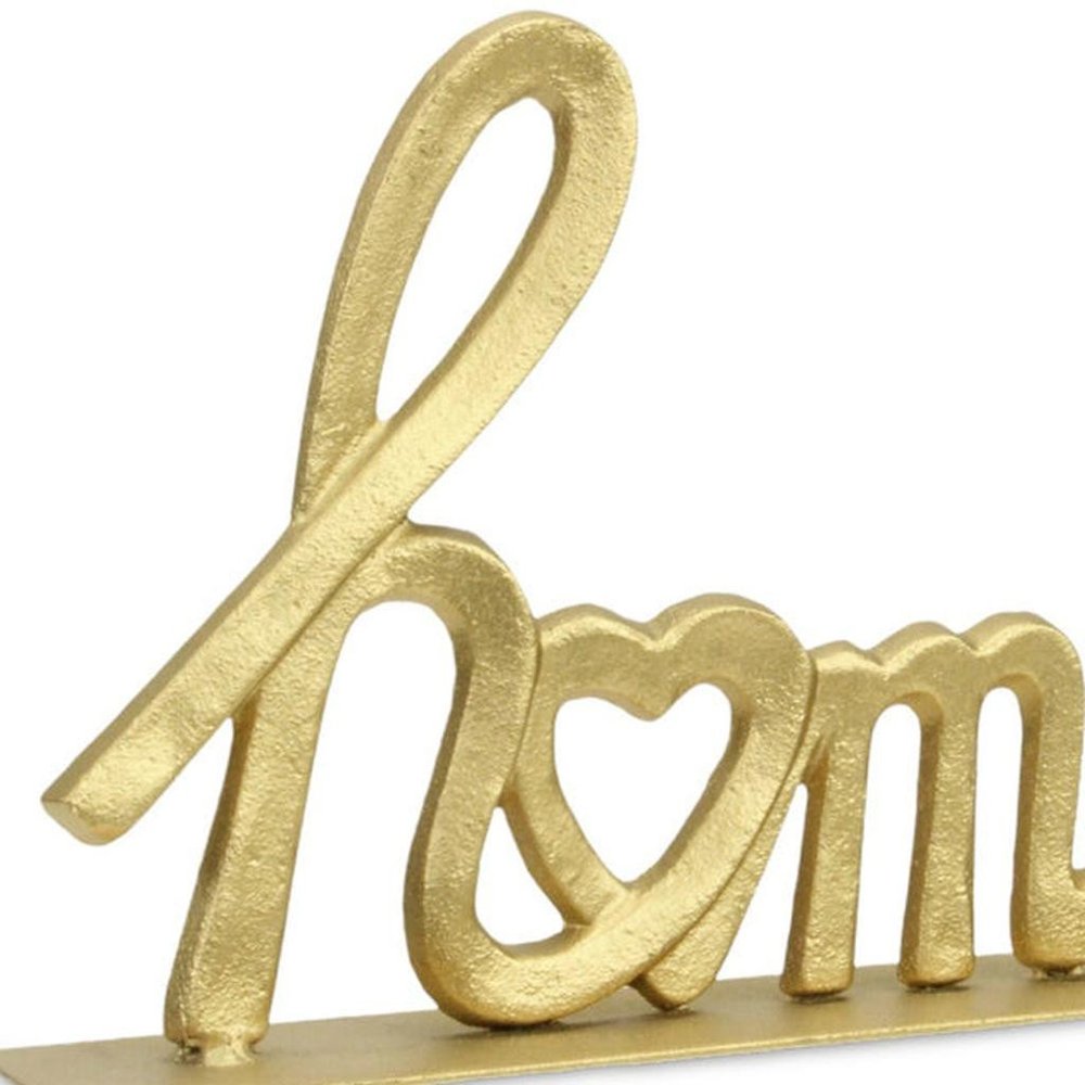 12" Gold Cast Iron Home Hand Painted Tabletop Sign