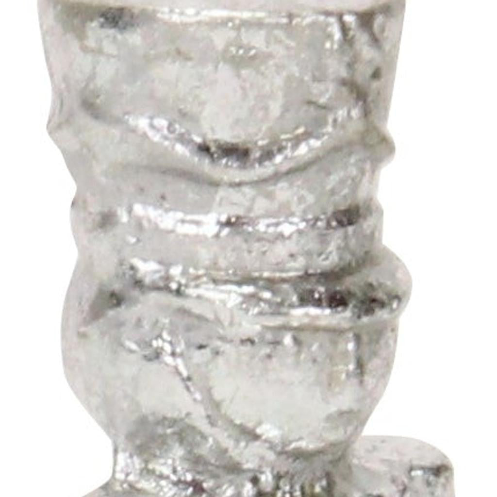 6" Silver Cast Iron Christmas Nutcracker Hand Painted Figurine