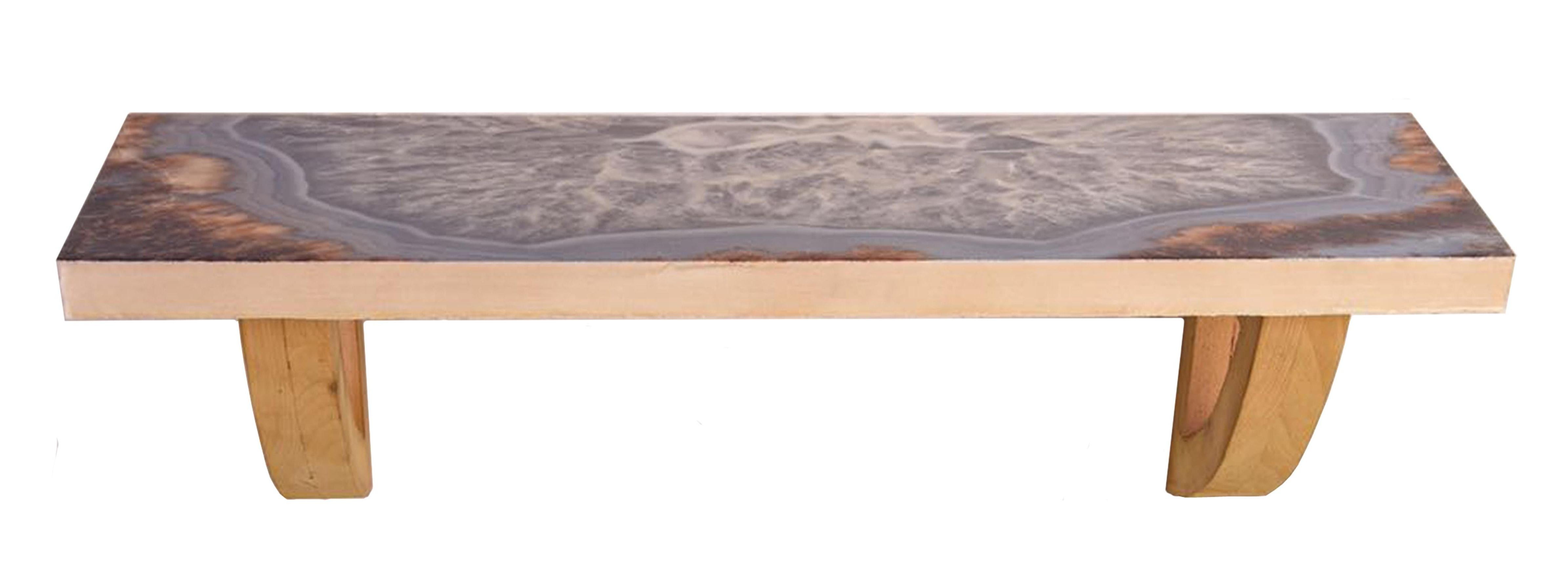 36" Gray And Natural Wood Agate Pattern Wall Mount Accent Shelf