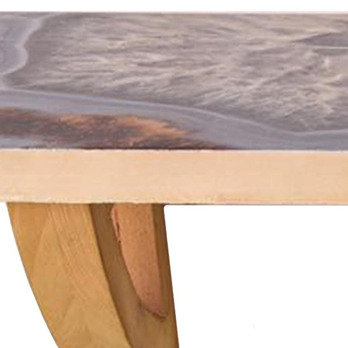 36" Gray And Natural Wood Agate Pattern Wall Mount Accent Shelf