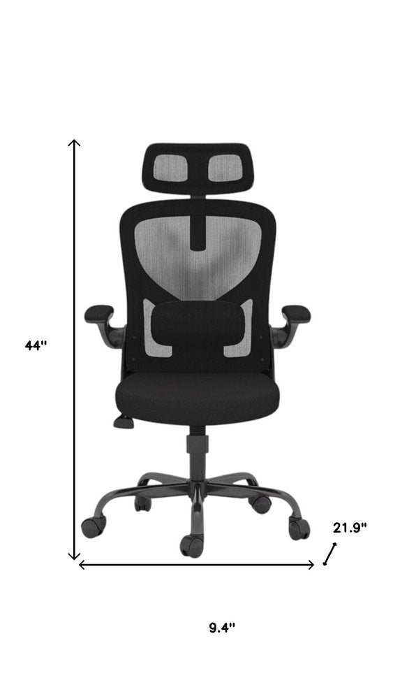 Black Adjustable Height Swivel Rolling Office Chair